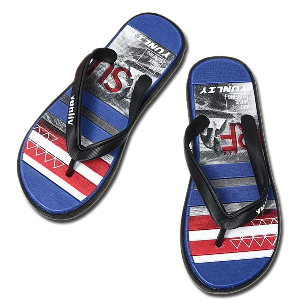 

Men Slippers Filp-Flops Flat Summer Beach Walking Slippers Striped design Trendy Casual Slippers