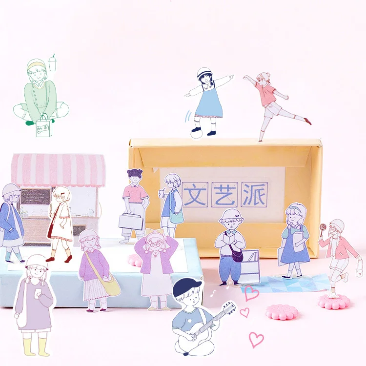 Kawaii Маленькая народная серия человек цвет Васи Маскировочная Липкая Лента
