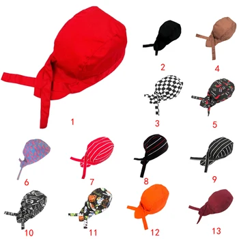 

Fashion Chefs Hat Cap Kitchen Catering Skull Cap Ribbon Cap Turban #8
