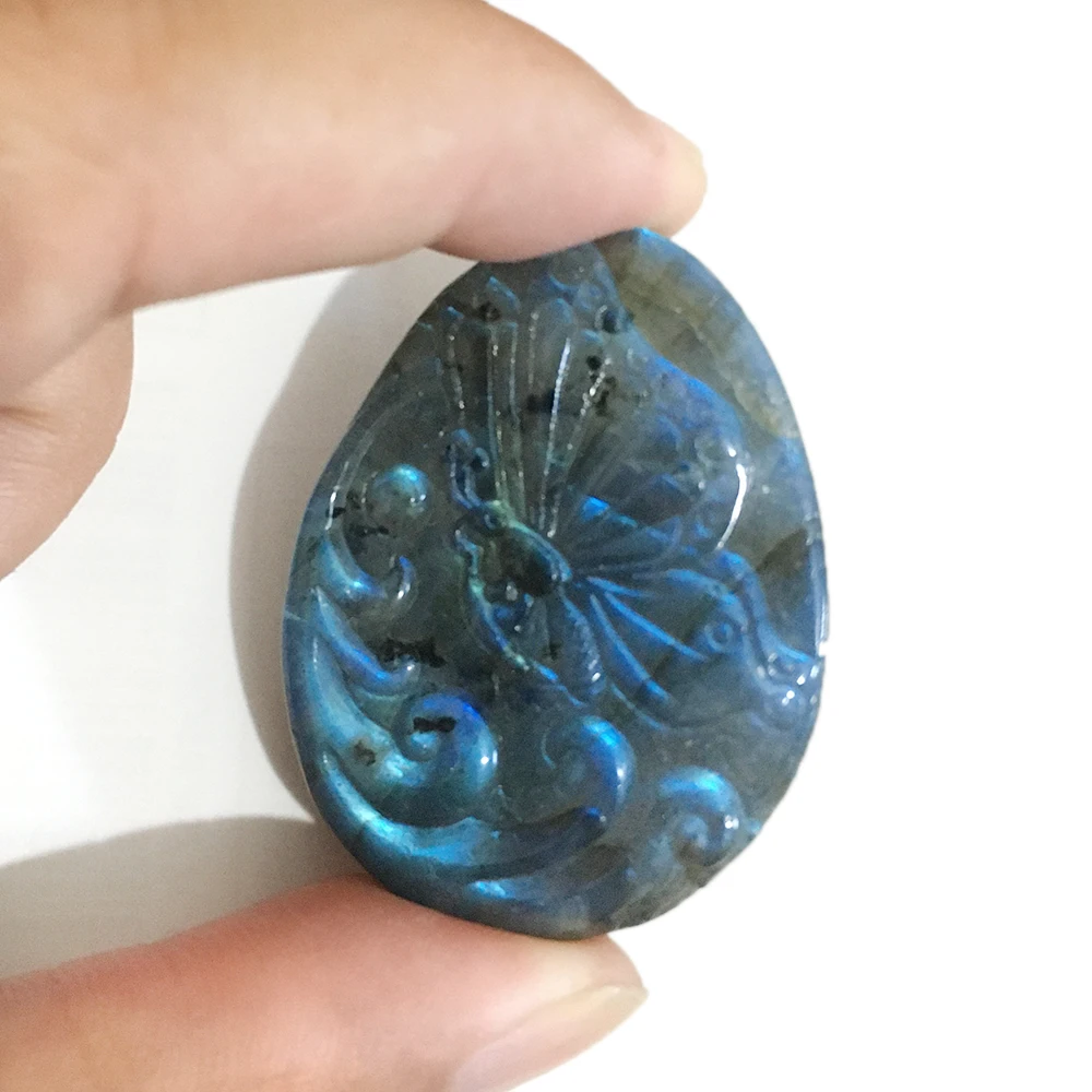 Natural Labradorite Butterfly Pendant Moonstone Necklace Quartz Crystal Pendant Healing Crystal Stone Charms Jewelry Gift