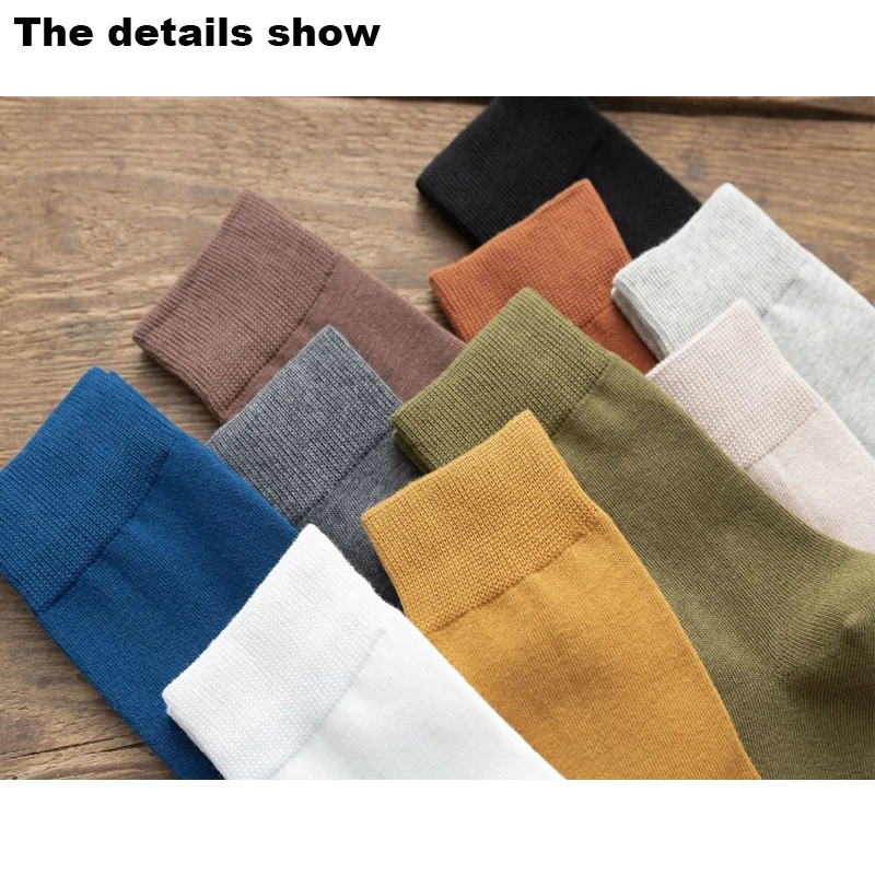 10 Pairs/Lot New Men's Cotton Socks Autumn Winter Business Breathable Male Crew Dress Socks Meias Colorful Fashion Happy Sox Hot