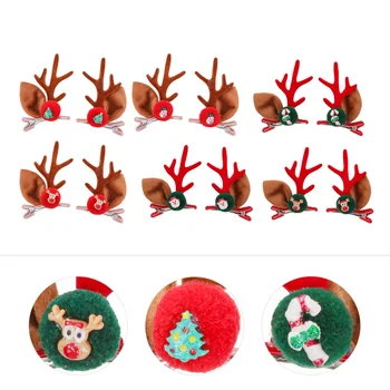 

6 Pairs Lovely Antler Decorative Barrettes Hairpins Hair Accessories for Kids Adults