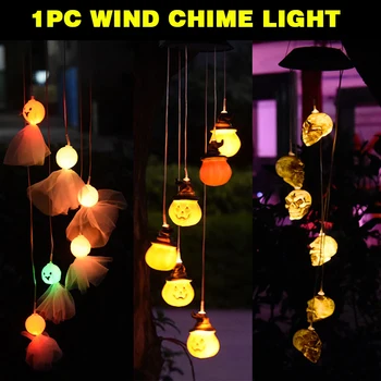 

Festival Yard Halloween Decoration Waterproof Garden Led Courtyard Solar Powered Mobile Outdoor Party Wind Chime Light