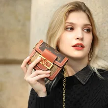 Мини-сумка-мессенджер Женская известный бренд Женская квадратная сумка на цепочке качественная женская сумка через плечо модная сумка для мобильного телефона