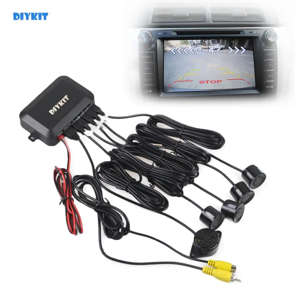 Автомобильный парковочный радар заднего вида DIYKIT 4 датчика резервная система