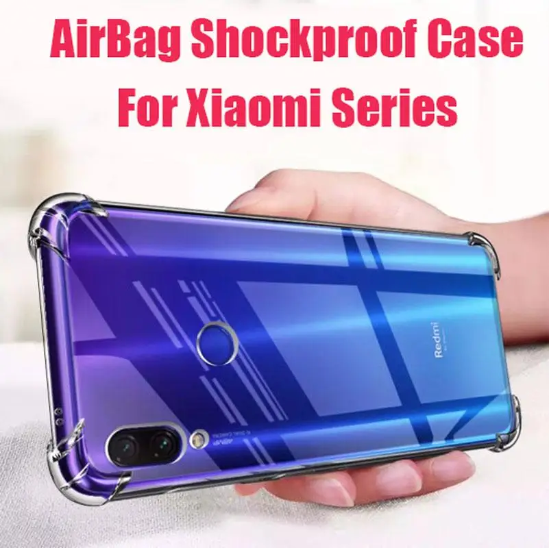 

Transparent TPU Silicone Case For Xiaomi Mi CC9 E Mi9T Pro Airbag Shockproof Protective Cover On Redmi 7 K20 PRO Note 5 6 7 Pro