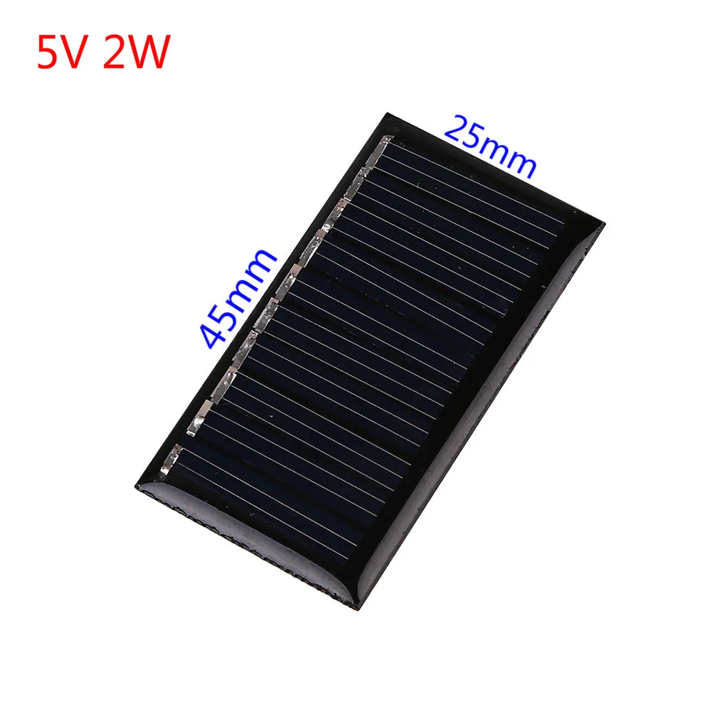 2W 5V 0,15 Вт/0,25 Вт/1 Вт 5 В мини солнечная панель зарядное устройство поликристаллическое портативное DIY зарядное устройство для телефонов на открытом воздухе - Цвет: 2W 5V