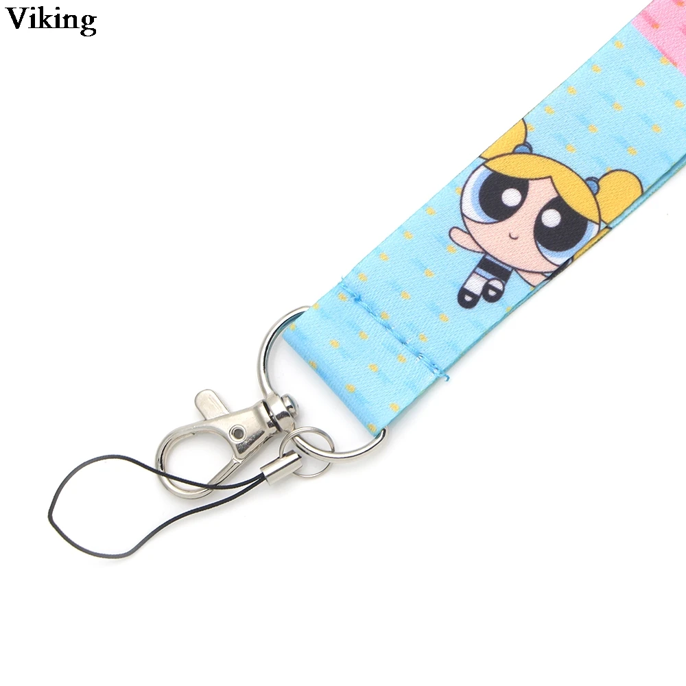 The Powerpuff Girls Cartoon Lanyard For keys Phone Holder Cute Phone Neck Straps With Keyring Cool ID Badge Holders G0294