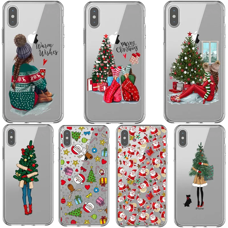 

Vogue Cartoon Christmas Case For iPhone 11 Pro Max Santa Claus Soft Phone Case For iPhone 5S SE 6 7 8 Plus XR XS X Xs Max Cover