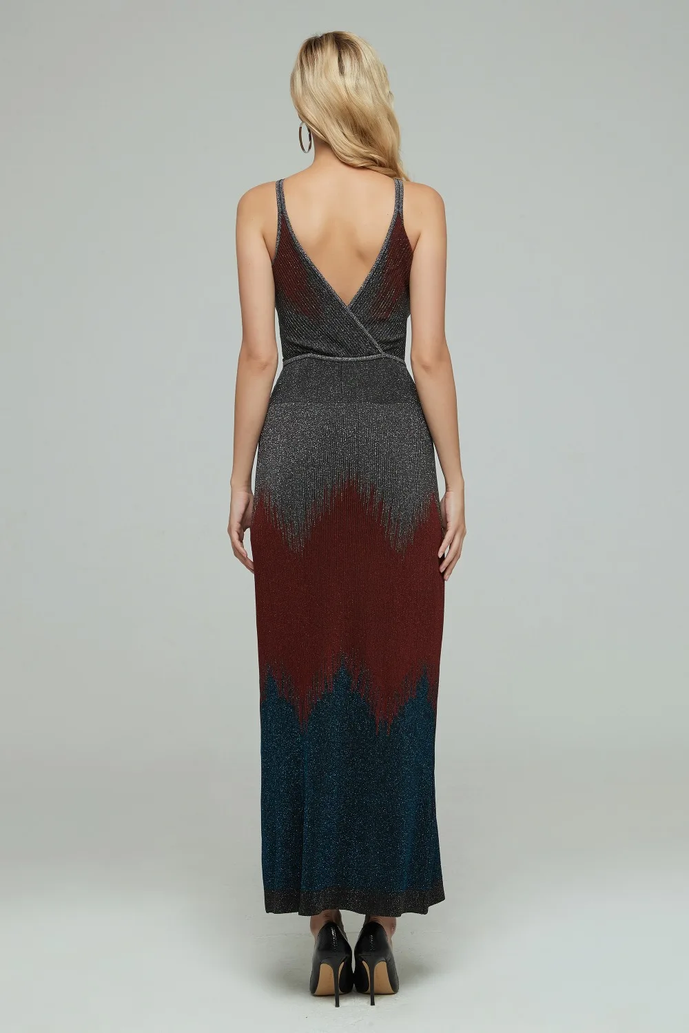 Новое поступление женское платье с v-образным вырезом на тонких бретелях Vestidos вечернее облегающее платье