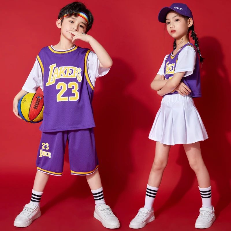 Kids Concert Hip Hop Clothing Cheerleader T Shirt Shorts Streetwear Basketball Uniforms Dance Costume For Girls Boys