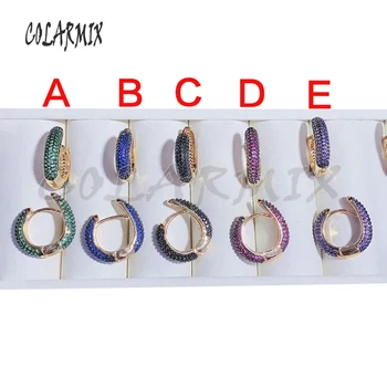 

4Pairs Zircon earrings simple hook earrings mix colors high quality earrings bling crystal stone 50934