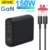 URVNS GaN 150W PD Quick Charge QC4.0 3.0 USB-C Charger Wall Travel Mobile Phone Adapter Fast Charger Для iPhone Xiaomi Huawei