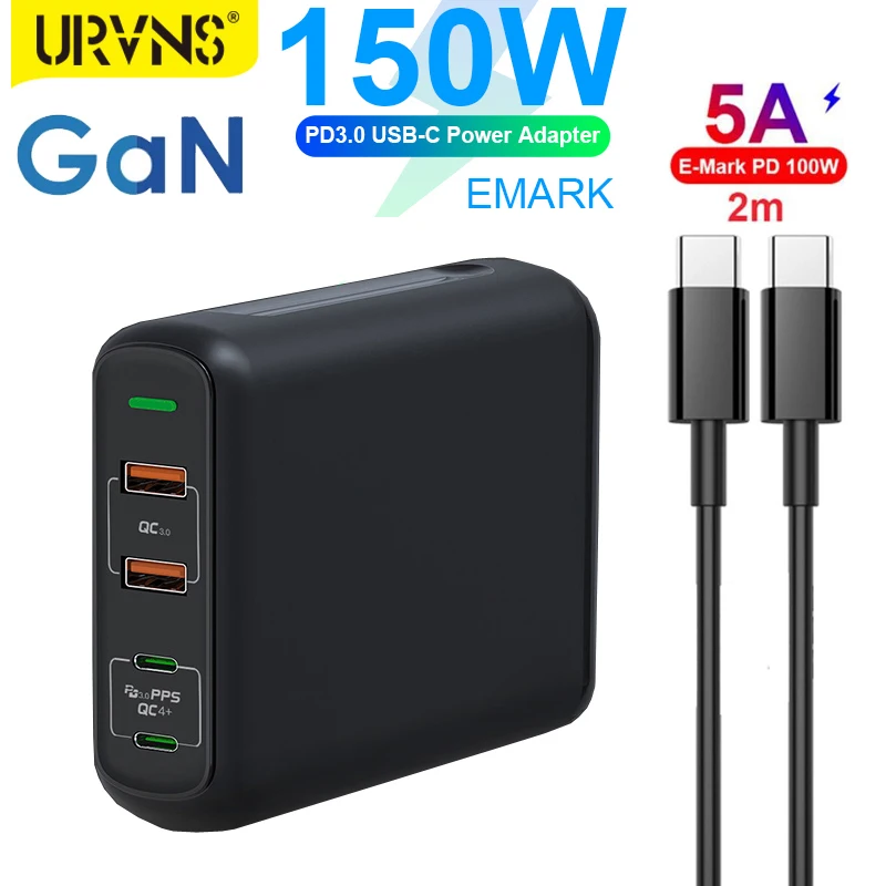 Устройство зарядное сетевое URVNS GaN 150 Вт qc 3 0 | Компьютеры и офис