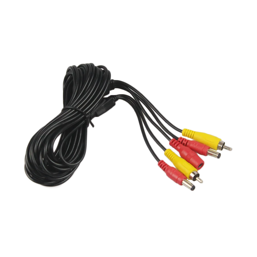 DIYKIT 5,5x2,1 мм DC12V вход автомобильное зарядное устройство адаптер питания AV RCA удлинитель/шнур видео кабель для автомобильной камеры и автомобильного монитора