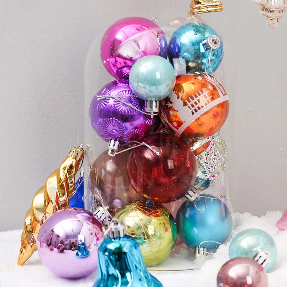 1Set Christmas Tree Ornament Shatterproof Christmas Ball Ornaments Decoration Hanging Decor for Xmas Party Home Tree Decor