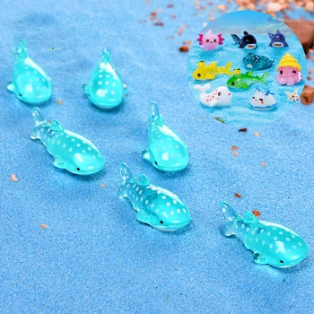 

12 Pcs Mini Spotted Shark Miniature Figurine Pot Fairy Synthetic Resin Hand-painted Mini Animal Fairy Garden Decor