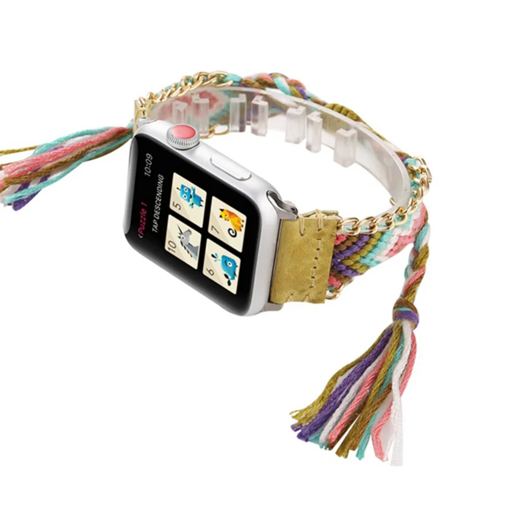 Цветной вязаный шерстяной ремешок для часов Apple Watch 42 мм 38 мм сменный Браслет для iWatch серии 3