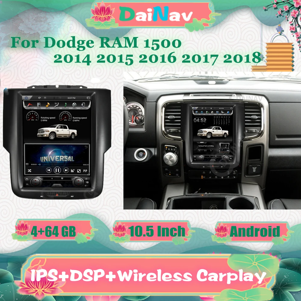 Android Telsa Style Car Multimedia DVD Player Navigation For RAM 2014 2015 2016 2017 2018 Stereo |