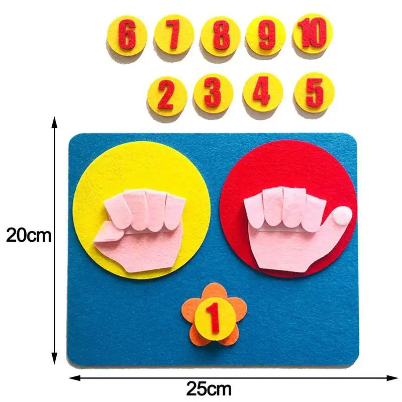  Kids Maths Toys Finger Count 1-10 Non Woven Kindergarten Learning Mathematics Educational Toy Finge - 4000150817035