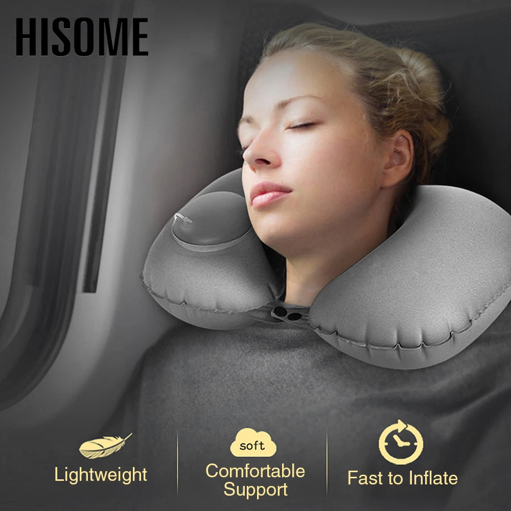 

Automatic Inflatable Pillow Portable Travel Pillow Neck Support U-shape Neck Pillow Headrest Air Flight Cushion Travel Accessory