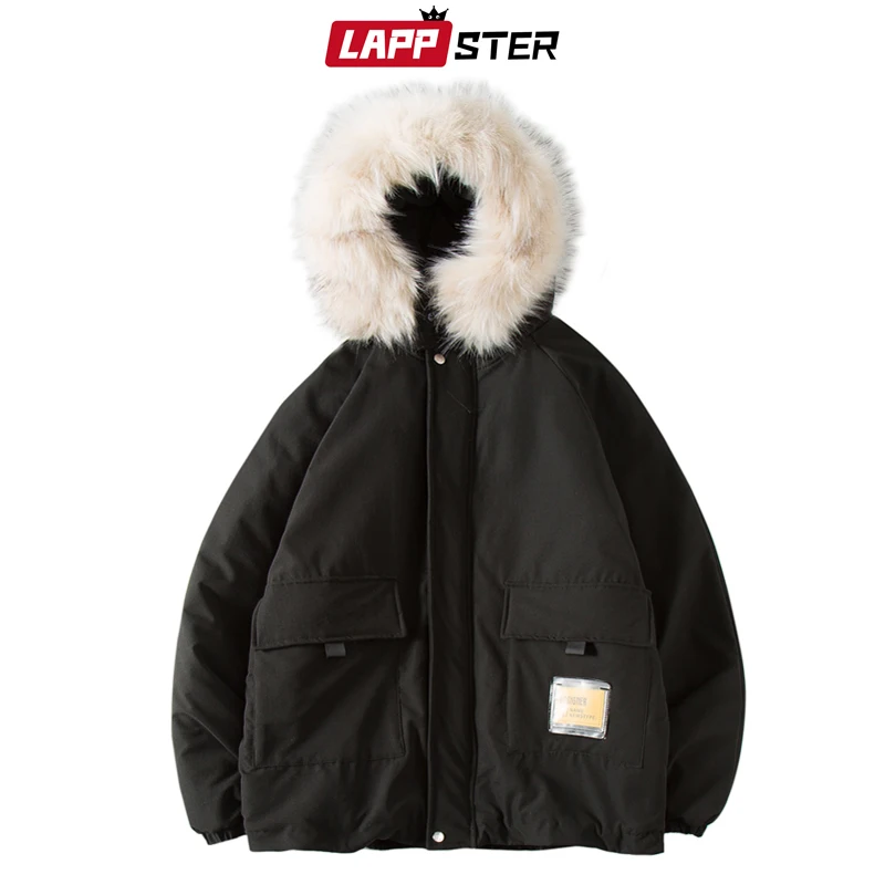 LAPPSTER, мужское плотное шерстяное пальто, зимняя куртка, мужская уличная куртка, негабаритная парка, Harajuku, корейская мода, дутая куртка INS
