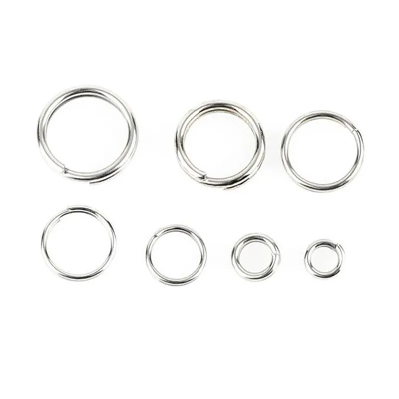 60 Pezzi Anelli Spezzati Da Pesca In Acciaio Inox - Terminale Appiattito A Doppio Anello - Portata 37kg (6#) - Per Acqua Dolce E Salata - 3