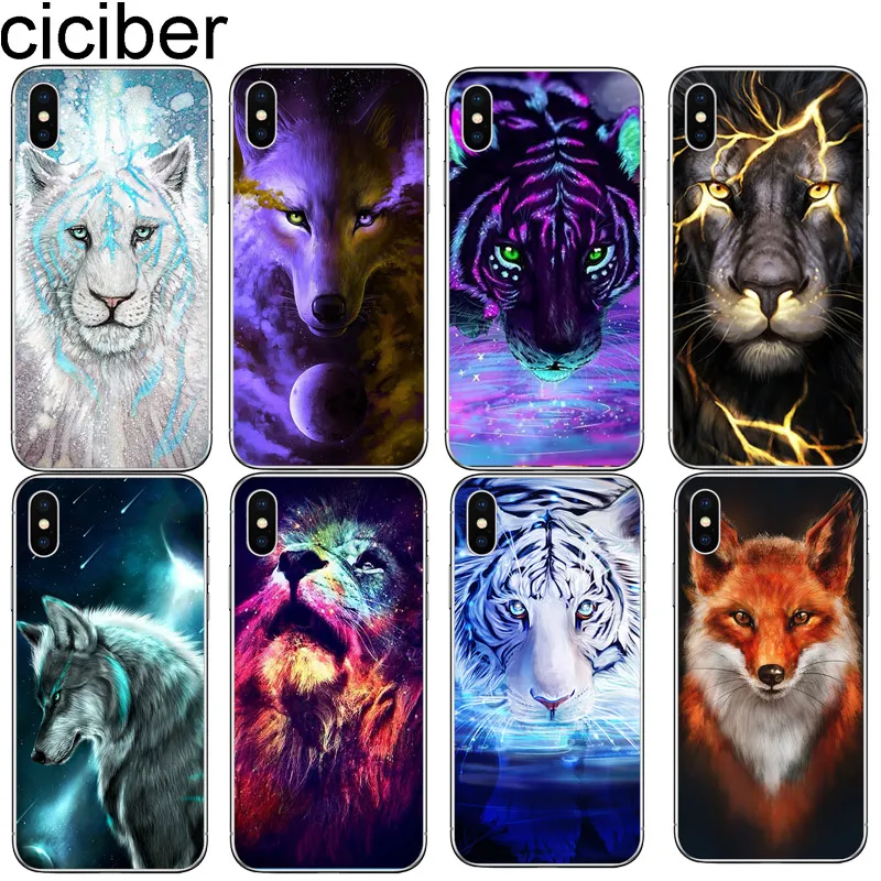 Чехол для телефона cicibers с животными лисой тигром волком iphone 11 Pro Max X XR XS MAX 7 8 6 S Plus 5 2
