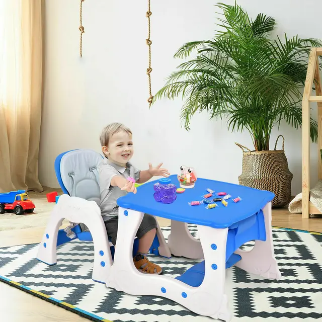 3en1 Chaise longue pour bébé + table à manger + table de jeu