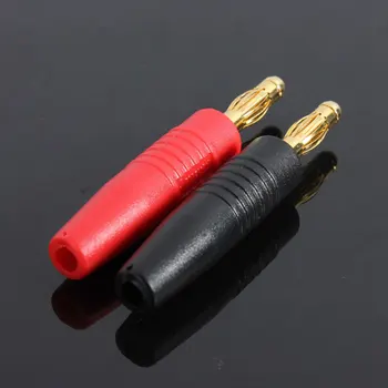 

4pcs New 4mm Plugs Gold Plated Musical Speaker Cable Wire Pin Banana Plug Connectors DQ-Drop