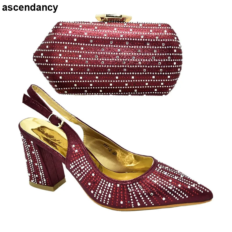 

New Italian Shoes with Matching Bags for Wedding Italy Ladies Sandals with Heels Italian Shoes with Matching Bags Buckle Strap