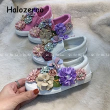 Новые осенние детские туфли на каждый день с цветочным проектом для маленьких девочек кеды Детские слипоны спортивные кеды для малышей брендовые кроссовки для мужчин