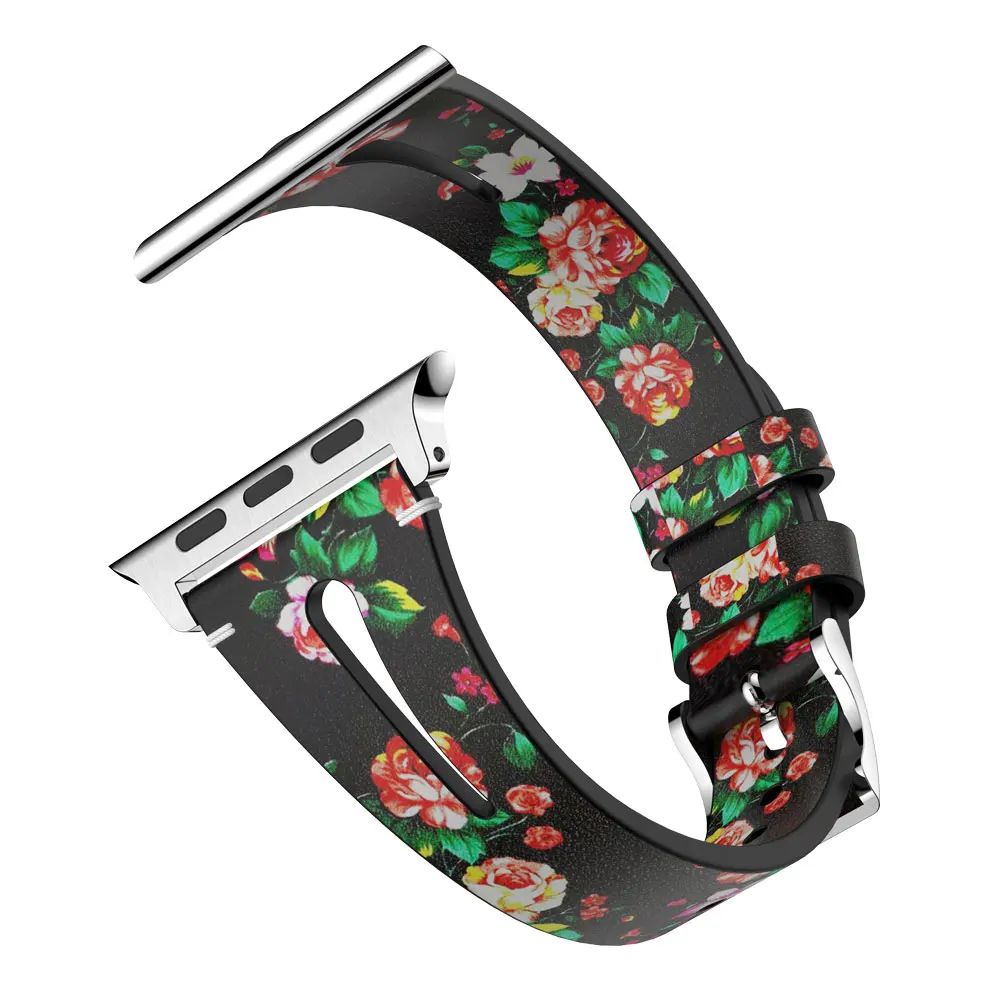 K Для Apple Watch Series 1 2 3 4 5 38 мм 42 мм кожаный ремешок для часов Замена браслета для серии 4 5 40 мм 44 мм - Цвет: K