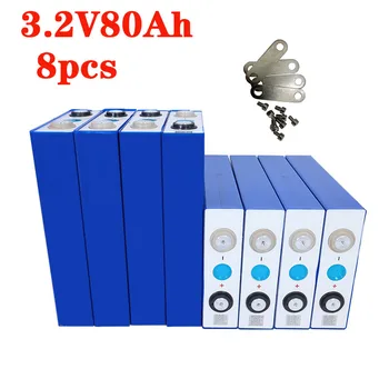 

2020 NEW 8PCS 3.2V 80Ah lifepo4 battery CELL not 120ah 24V80Ah for EV RV battery pack diy solar EU US TAX FREE UPS or FedEx