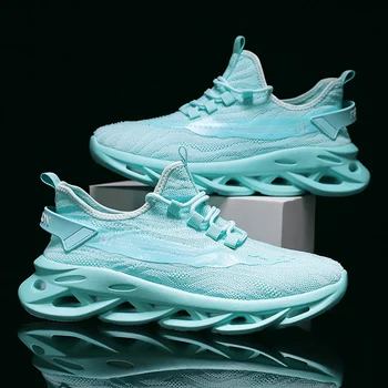

Men Fashion Snaekers Trend Outdoor Walking Shoes Men Casual Shoes Adult Mesh Blade Shoes Men Vulcanize Shoes Damping White Shoes
