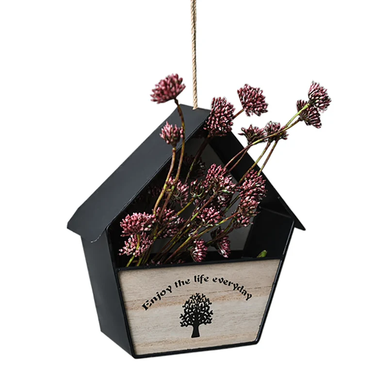Flower Hanger Pot Wall Hanging Flower Basket Holder Hanging Vase Container For Outdoor Garden Balcony Wall Decoration