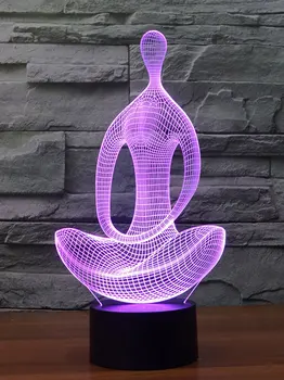 

3D LED Night Light Rechargeable Light Acrylic Touch Yoga Light Colorful Gradient Atmosphere Light Bedroom Decoration Night Light