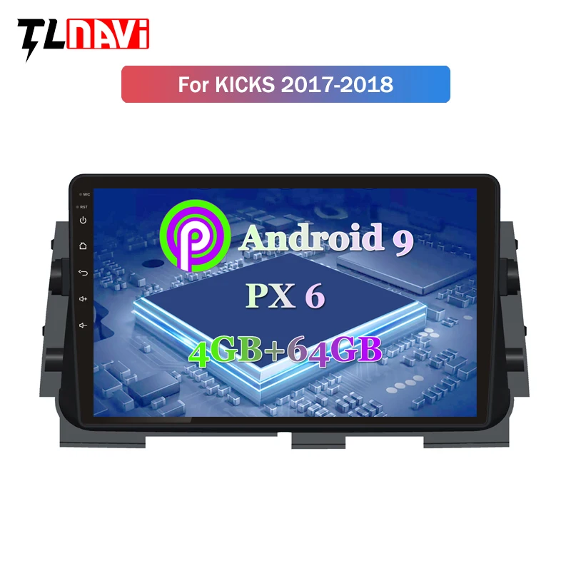 PX6 4G+ 64G 10,1 дюймов Android 9,0 Автомобильная dvd-навигационная система для Nissan kicks- Мультимедиа Радио DVD система
