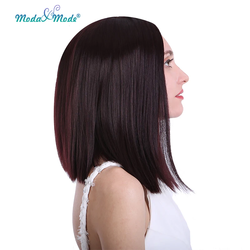 Moda& Mode волосы темно-бордовый боб парик 1" короткие прямые Ombre Lcae парик может быть Косплей средняя часть для черных/белых женщин тепла Res