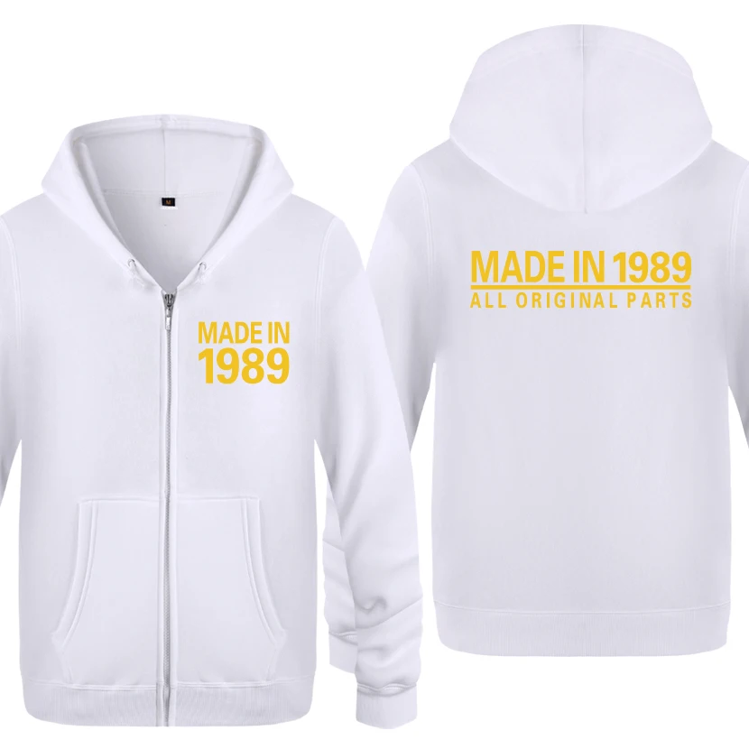 Сделано в 1989, все оригинальные части, подарок на день рождения, мужские свитшоты, мужские флисовые толстовки на молнии с капюшоном, кардиганы - Цвет: BAY HUAT