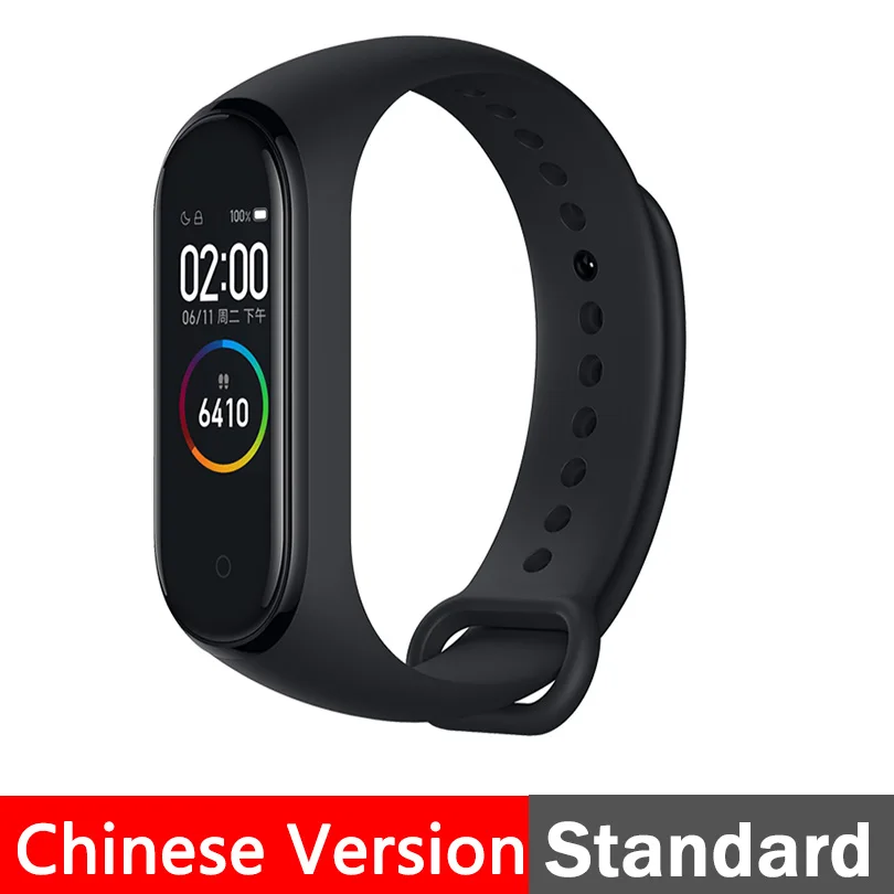 Band 4 CN black Новинка, Xiaomi mi-браслет 4 Smart mi Band 4, браслет, пульсометр, фитнес, 135 мА/ч, цветной экран, Bluetooth 5,0 - Цвет: Band 4 CN black