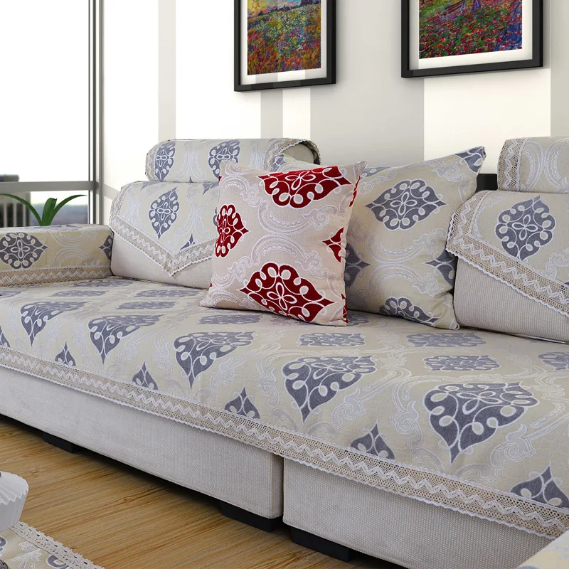 

Xiaoxiaojiaju Xiaoli Home Brand Sofa Mat Chenille Sofa Cushion Pink Coffee Color Selectable Sofa Mat