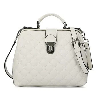 

Bag women's 2019 New style Korean style quilted shoulder bag fashion buckle PU doctor's bag cross body hand WOMEN'S bag