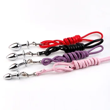 Metal Anal Butt Plug With Traction Rope Bondage Slave Restraints Anus Bead Massage Sex Toys For Women Men Adult Games Products 1