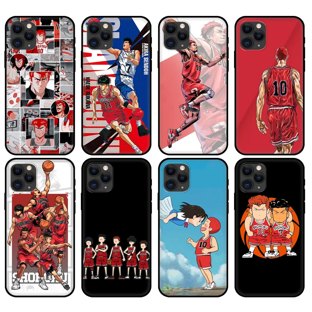 Черный ТПУ чехол для iphone 5 5s se 6 6s 7 8 plus x 10 XR XS 11 pro MAX slam dunk|Бамперы| |