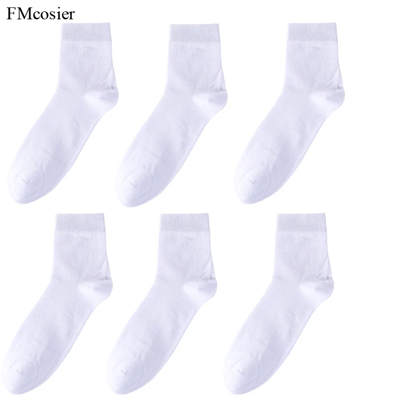 Мужские хлопковые носки в деловом стиле, осенне-зимние носки, носки Soks Sox, 6 пар, calcetines pack, черные, белые, серые носки 45, 46, 48, 50 - Цвет: White