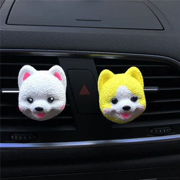 

Lovely Pomeranian car perfume decoration Beautiful white dog car air freshener Pomeranian fragrance accessories