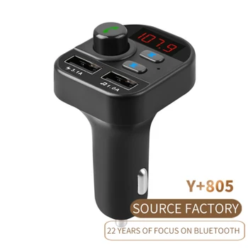 

DHKEJI Car fm transmitter Bluetooth hands-free phone card lossless car fast charge dual USB car MP3