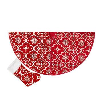 

Apron Party With Stocking Holiday Decor Bottom Dress 120cm Diameter Ornament Round Christmas Tree Skirt New Year Floor Mat Home