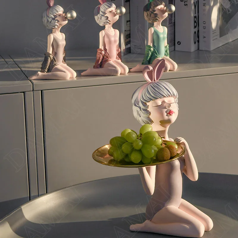 

Европейский смолы для хранения лотков Спальня декоративные статуэтки, украшения дома Гостиная Настольный органайзер закусок Современное украшение